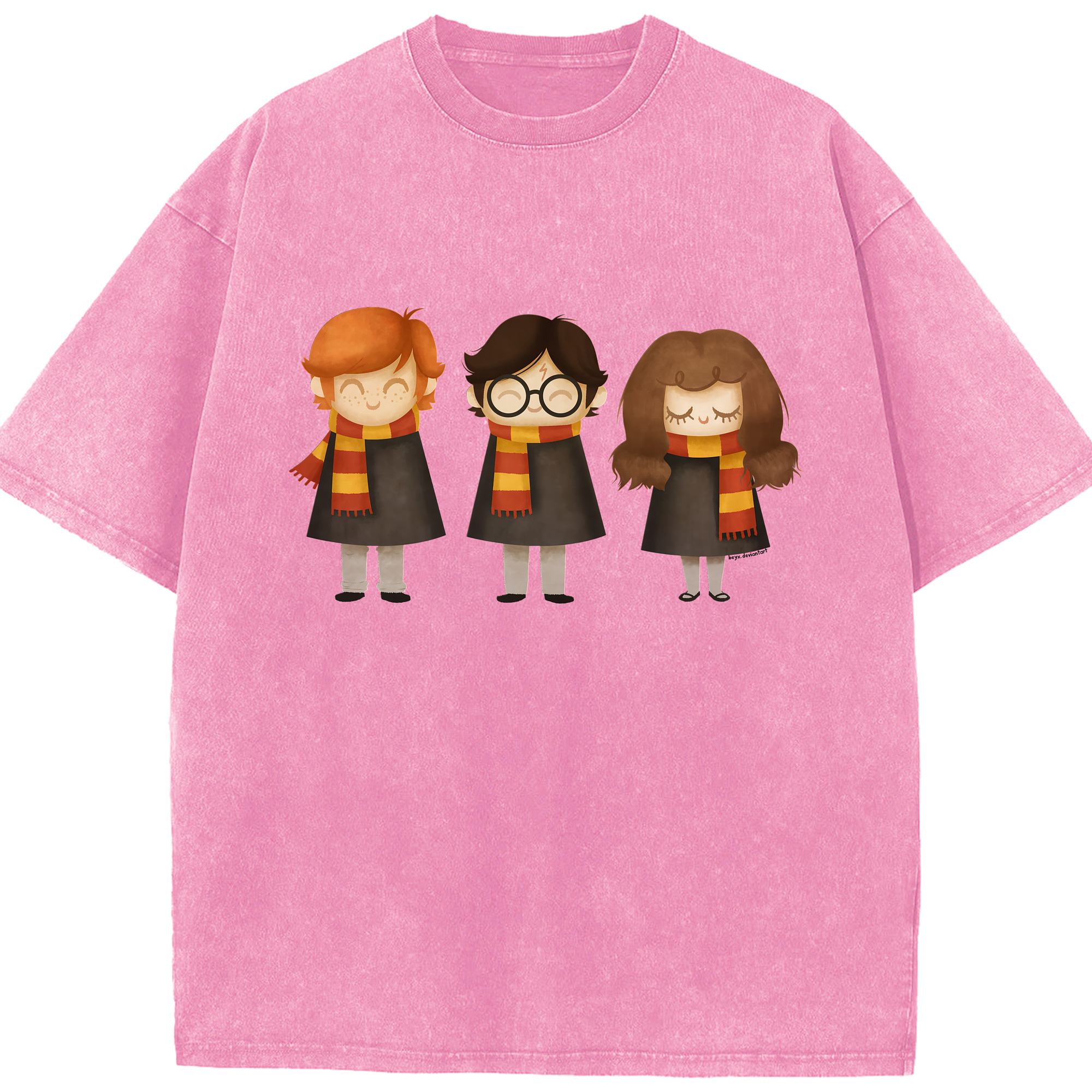（画像用） Harry Potter ハリー・ポッターシリーズ 綿100% ヴィンテージ風 半袖Tシャツ（フロントプリント）